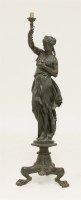 Lot 68 - A Victorian figural bronze lamp