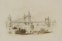 Lot 156 - Frederick Napoleon Shepherd (1819-1878)
CHELSEA SUSPENSION BRIDGE
Signed l.l.