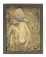 Lot 57 - A museum replica painted plaster panel
