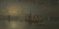 Lot 269 - ...Van-Kopp (?) (19th/20th century)
FISHING BOATS AND SHIPPING AT NIGHT
Signed l.r.