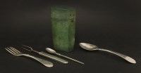 Lot 50 - A rare Continental silver campaign set