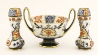 Lot 10 - A Moorcroft Macintyre twin-handled centrepiece
