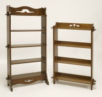 Lot 53 - Two similar Arts & Crafts oak open bookshelves