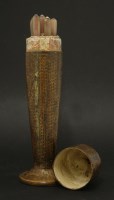 Lot 42 - A Georgian decorated leather cutlery case