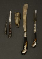 Lot 43 - A tiny Georgian folding knife and fork