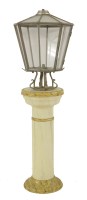 Lot 419 - A painted metal and glazed lantern