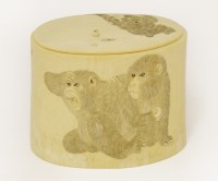 Lot 521 - A Japanese ivory box and cover