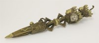 Lot 558 - A Nepalese bronze Buddhist phurba