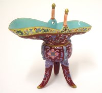Lot 60 - A Chinese famille rose 'jue' cup