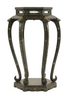 Lot 372 - A large Chinese lacquered vase stand