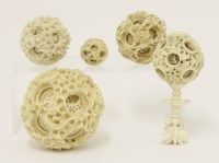 Lot 180 - Five Canton ivory balls