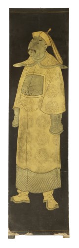 Lot 285 - A Chinese lacquered six-fold screen