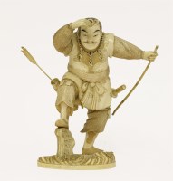 Lot 325 - A Japanese ivory okimono