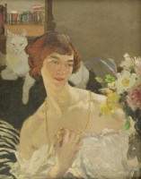 Lot 271 - Helen Mackenzie (1888-1966)
SELF PORTRAIT WITH A CAT