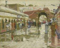 Lot 302 - Ken Howard RA (b.1932)
A ROAD IN PARIS
Signed l.l.