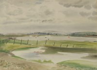 Lot 123 - Roland Vivian Pitchforth RA RWS (1895-1982)
'YACHTS IN CHICHESTER HARBOUR'
Signed and dated '35 l.r.