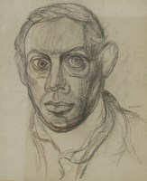 Lot 129 - John Bratby RA (1928-1992)
PORTRAIT OF THE ARTIST AS A YOUNG MAN
Signed c.r.