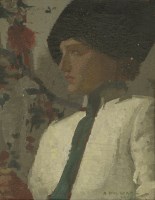 Lot 206 - Alfred Wolmark (1877-1961)
PORTRAIT OF A WOMAN IN A BLACK HAT
Signed and indistinctly dated l.r.