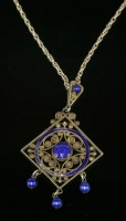 Lot 1580 - A Norwegian silver and enamel pendant by Marius Hammer of Bergen