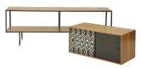 Lot 344 - A teak low wall unit