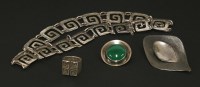 Lot 1606 - A Norwegian sterling silver leaf form brooch by J Tostrup of Oslo