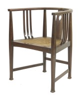 Lot 55 - A Glasgow School walnut tub chair