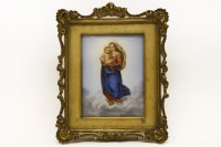 Lot 371 - A small Madonna and child on porcelain panel