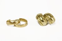 Lot 223 - A pair of diamond cut creole earrings