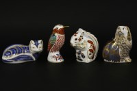 Lot 387 - Four Royal Crown Derby paperweights