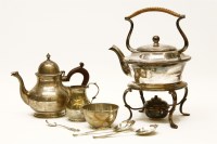 Lot 300 - A harlequin bachelor silver teaset