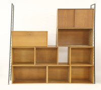 Lot 347 - A Staples teak Ladderax shelving system