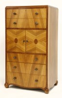 Lot 258 - An Art Deco walnut and burr wood tallboy