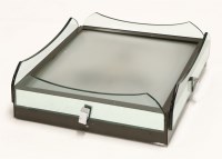 Lot 532 - A glass and chrome plafonnier or wall light