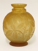 Lot 216 - A Daum cut glass vase