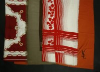 Lot 1487 - A Gucci brown silk scarf