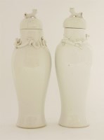 Lot 413 - A pair of Chinese vases and covers