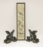 Lot 420 - A pair of wood stands for clam shells
