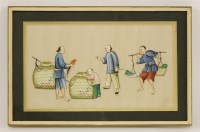 Lot 244 - A set of ten Chinese pith paper paintings