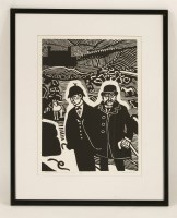 Lot 15 - Edward Bawden RA (1903-1989)
MR SHERLOCK HOLMES AND DR. WATSON
Linocut