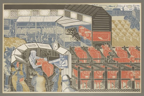 Lot 9 - Edward Bawden RA (1903-1989)
BRAINTREE CATTLE MARKET
Lithograph printed in colours