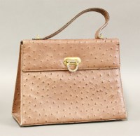 Lot 1125 - An 'Harrods of Knightsbridge' brown ostrich skin leather handbag