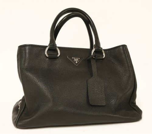 Lot 1049 - A Prada 'Cervo' black deerskin leather tote