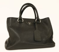 Lot 1049 - A Prada 'Cervo' black deerskin leather tote