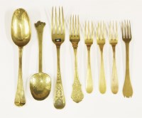 Lot 40 - Eight early base metal cutlery items