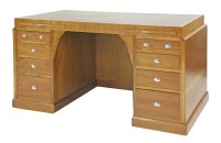 Lot 288 - An Art Deco walnut pedestal desk