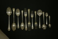 Lot 517 - A set of George IV and Elizabeth II silver flatware