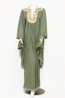 Lot 1247 - A Bill Gibbs green jersey kaftan-style dress