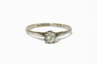 Lot 5 - A white gold single stone diamond ring