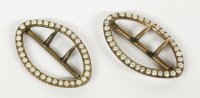 Lot 28 - A pair of Georgian gold split pearl buckles 
3.51g