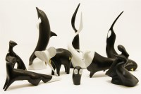 Lot 240 - A group of nine Royal Dux porcelain figures